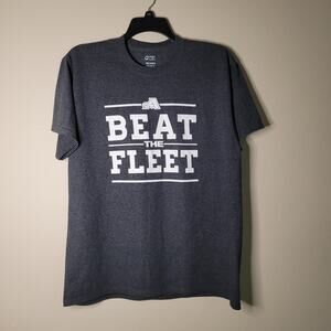 Gray XL "Beat The Fleet" Graphic T-Shirt - Excellent
